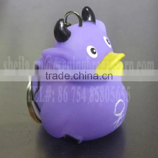 Wholesale Mini Purple Construction Worker Rubber Duck Keychain photo-2
