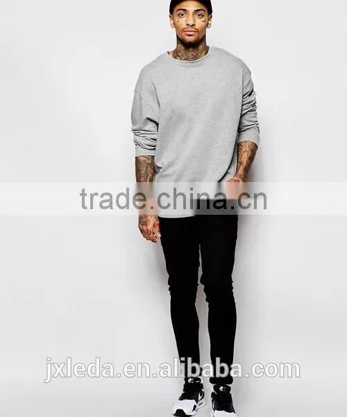 Wholesale Comfortable Oversized Crewneck Plain Men Sweatshirt Made in China photo-4