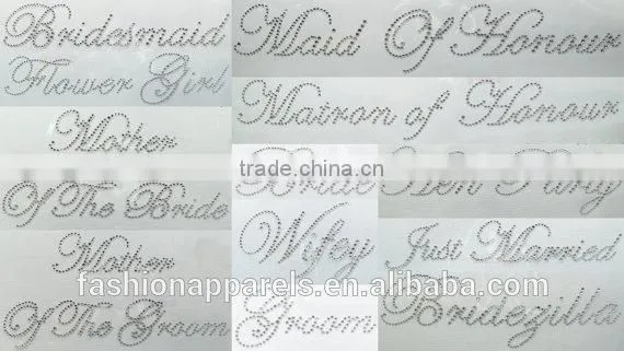 Custom Wedding Words Hot Fix Rhinestone for Clothing photo-2