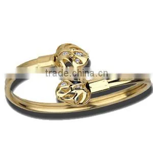 Three Tone Flexible Bangles, Gold Plated Bangle, Machine Cut Bangle, Fashionable Bangle, Jewelry Manufacturers photo-4