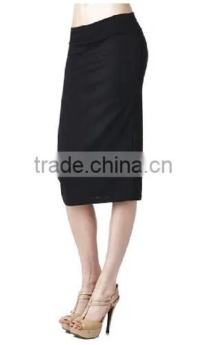 Women Plus Size High Stretch Below Knee Pencil Skirt photo-5