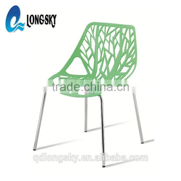 LS-4009 Wholesale Modern Cheap Colorful Stacking Plastic Dining Chair For Dining Room Furniture photo-2