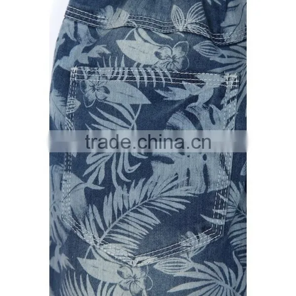 Hot Summer 2-8 Years Short Jeans Child Clothing Boys Denim Shorts Flower Pattern Printed Kids Short Pants photo-3