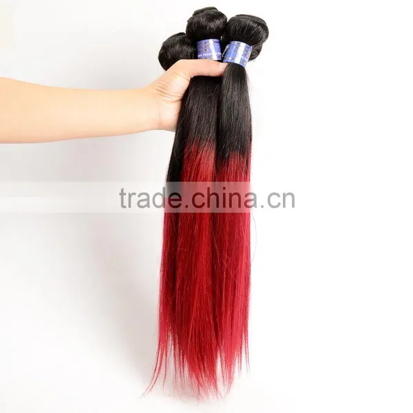 Factory Wholesale Price 7A Grade Ombre Hair 1b/burg Silky Straight Peruvian Human Hair photo-4