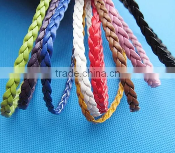 Flat Faux Braid Leather Cords String RopeJewelry Beading String For Bracelet & Necklace DIY Jewellry Accessory