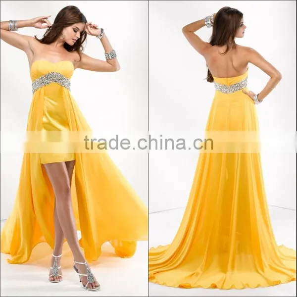 Hot Selling Yellow Prom Dress Quinceanera Dresses With Detachable Skirt