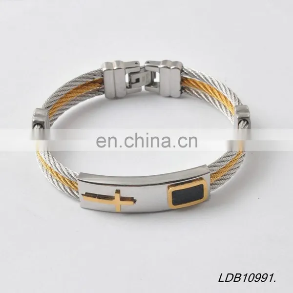Cross Magnet With Gold And Silver Plating Bracelate photo-2