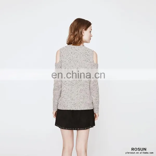 Women Newest Design Long Sleeve Pullover Off Shoulder Knitted Wear photo-4