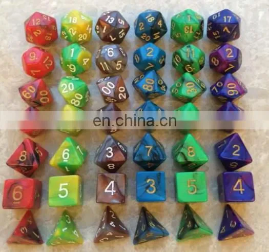 High Quality Multi-Sided Dice New 7pc/lot Dice Set With Marble Effect d4 d6 d8 D10 D10 D12 D20 DUNGEON and DRAGONS Rpg Dice Game photo-5