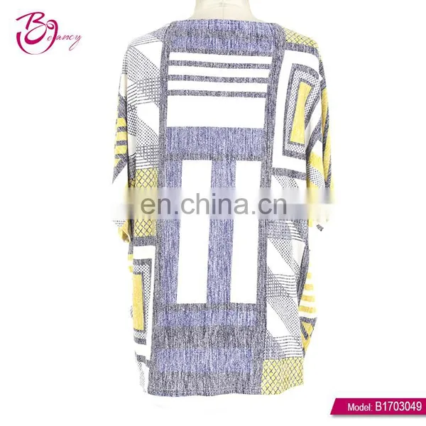 Customizable Checked Casual Print Fat Women Latest Blouse photo-2