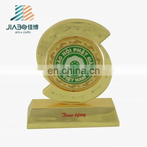 High Quality Custom Design UAE Country Logos Enamel Metal Trophy Cups Parts With Wooden Base photo-4