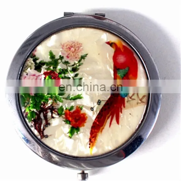 Promotion Gift Cheap Small Fancy Antique Flower Pattern Cosmetic Compact Disney Audited Mirror /Floral Pocket Mirror photo-4