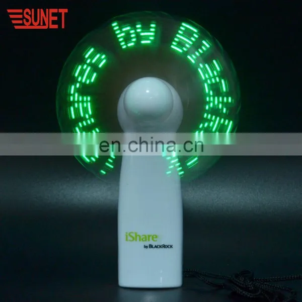 2018 SUNJET Hot Sale Best Promotion Gift LED Message Flashing 6 Message 120 Letters Hand Held Mini Fan photo-4