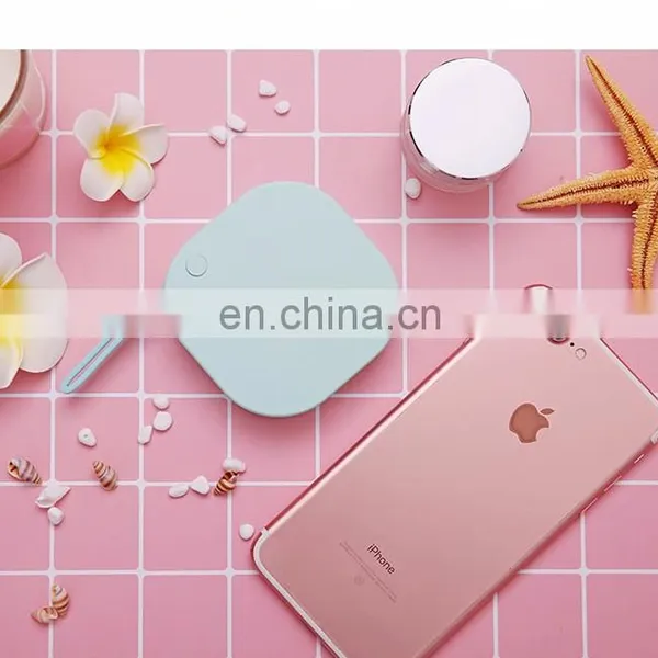 Mini Led Usb Cosmetic Mirror Powered Portable Smart Square Travel Hand Make up Mirror With Power Bank photo-5