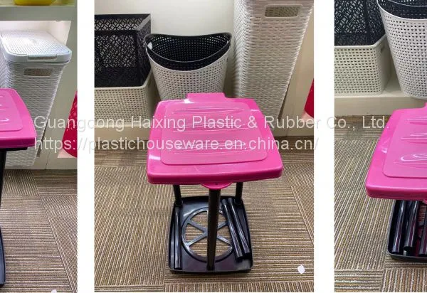 Plastic Waste Baskets Garbage Can Dust Bin photo-3