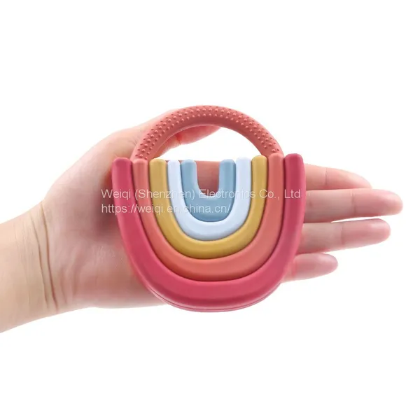 Silicone Baby Teething Toys Rainbow Teether photo-3