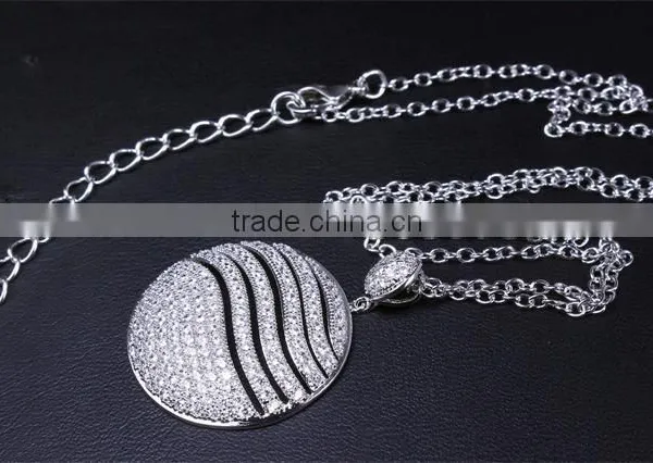 Cubic Zirconia Deluxe Classic Look Round Pendant Women Set Jewelry Wholesale photo-5