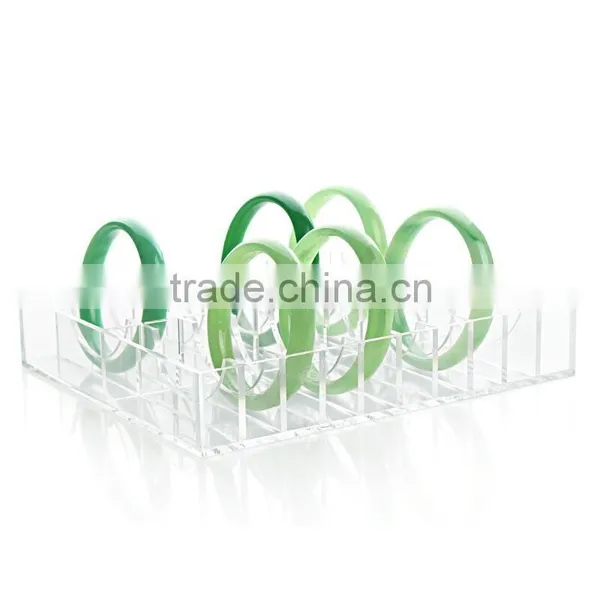 Clear Acrylic 20 Slots Bracelet Display Tray Jewelry Display Case Bangle Bracelet Storage Organizer photo-2