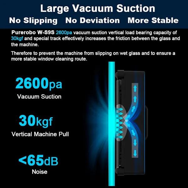 PUREROBO W-S9S Window Cleaning Robot Bluetooth And Remote Control Smart Glass Cleaning Machine Low Noise One Touch Cleaning Easy To Use photo-4