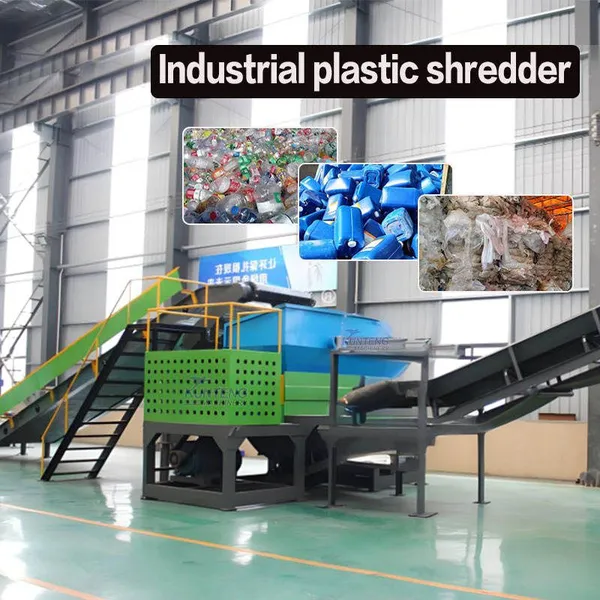 Small rubber foam coconut shell double shaft shredder banana tree shredding equipment EPC