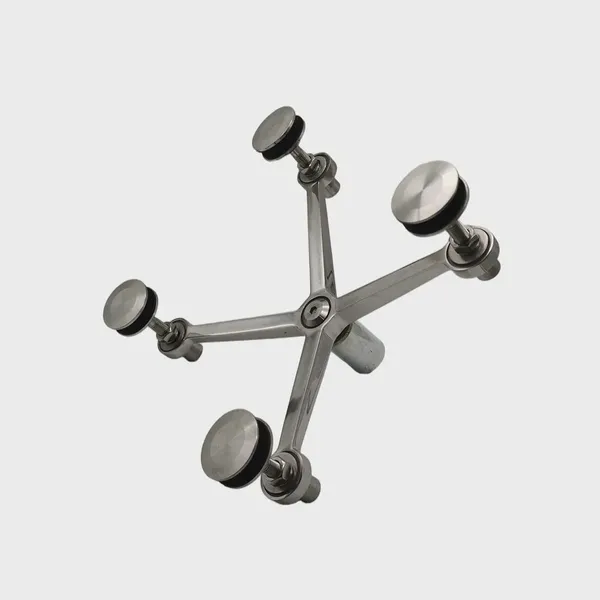 Factory Direct SS316 4 Way Arm Spider Bracket for Glass Curtain Wall 150mm Satin Finish Heavy Duty photo-4