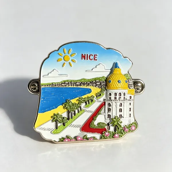 Customized Country City Tourist Souvenir Resin Fridge Magnet Enamel Lapel Pin Metal Keychain Travel Gift photo-4