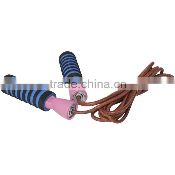 Fitness Training Loss Weight Light Brown Leather Jump Rope photo-2