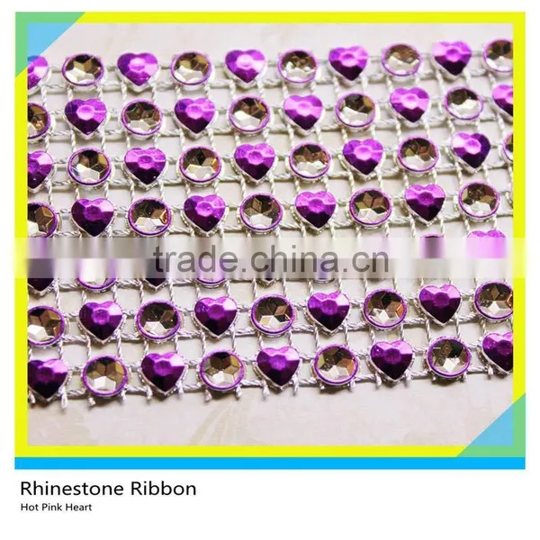 Diamante Effect, Rhinestone Mesh Ribbon Trimming Bridal Craft 24 Rows Lace photo-5