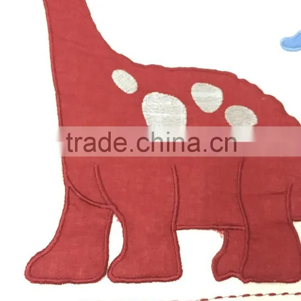 100% Cotton Quilt , Children Quilt With Adorable Dinosaur Made by Hand photo-3