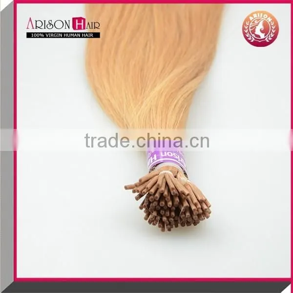 Arisonhair Wholesale Product Keratin Tipped i Tip Hair Extension Brazilian Virgin Human Blonde Pre-bonded Hair Extension photo-5