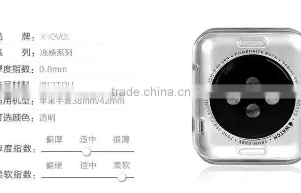 Original PIPILU TPU Soft Screen Protector Case For Apple Watch Screen Protective Case Clear Cover 38mm/42mm MT-4531 photo-2