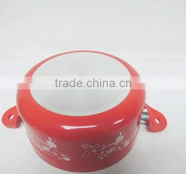 2-layers Pink Color Pressing Aluminum Food Steamer With Flower Decal photo-4