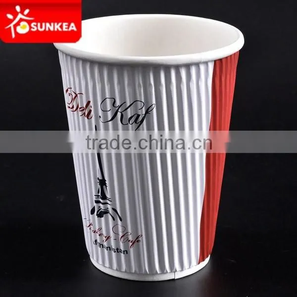 White Color Ripple Wall Paper Coffee Cup photo-2