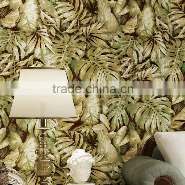 Home Designer Interior Decorative Natural Leaf 3d Wallpaper photo-2