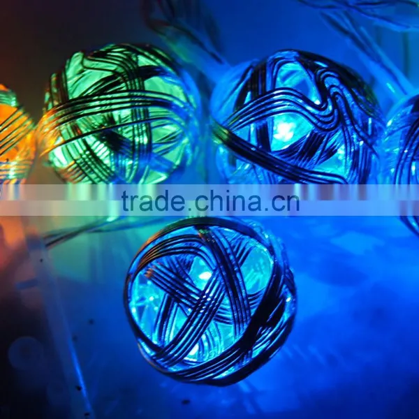 Euro Style 20 RGB Multicolor Silver Handmade Led Ball String Lights Fairy Wedding MAS Patio Deco Lamp photo-2