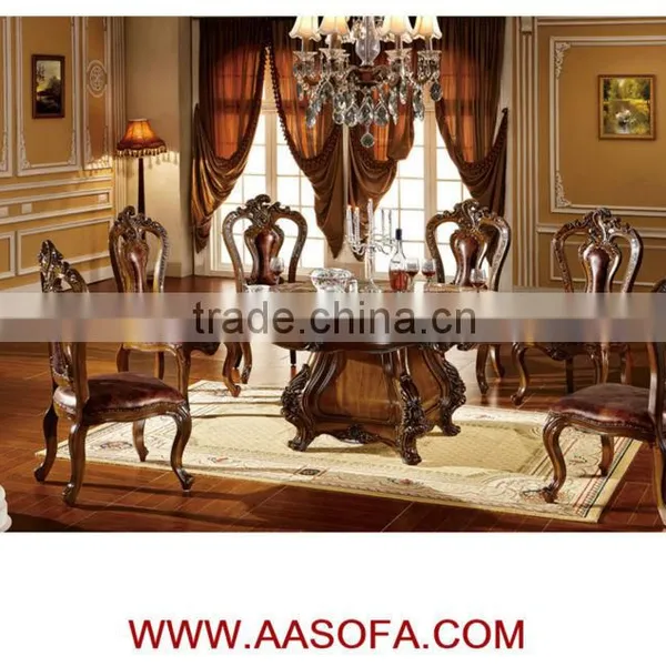 Round Dining Table With 6 Chairs,teak Wood Dining Table and Chair photo-2