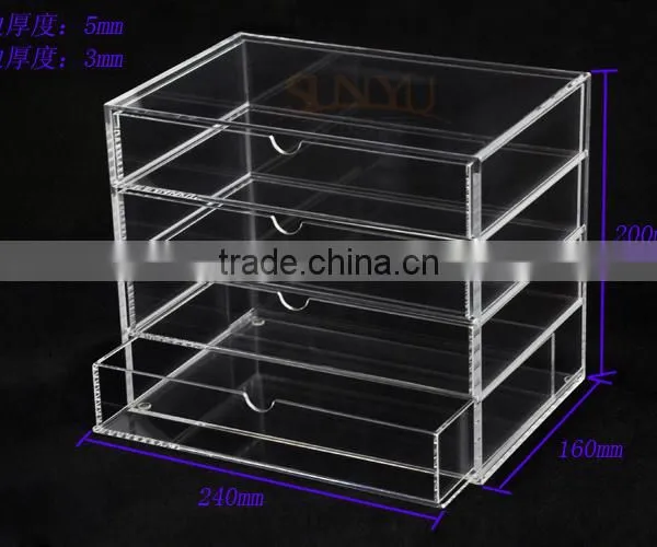 4 Layers Free Slide Acrylic Drawer Clear Box Storage photo-6