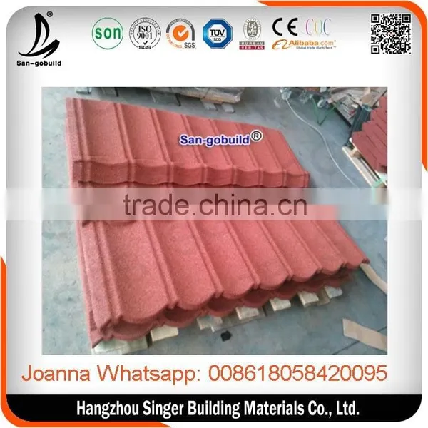 Zinc Supplier Green Unfade Durability Steel Material and Stone Coated Steel Roof Tile in Zhejiang photo-3
