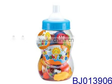 Cute Plastic Small Feeding Bottle With Infant Baby Rattles Toy photo-4