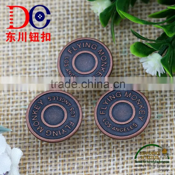 Antique Copper Brass Metal Jeans Button Shank Button for Denim photo-4