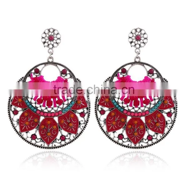 2016 New Arrival Summer Beach Party Earring Beaded Hoop Earring for Girls photo-2
