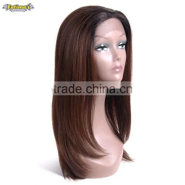 Brown Color Synthetic Hair Wigs Women's High Temperature Fiber Medium Lace Front Wig photo-5