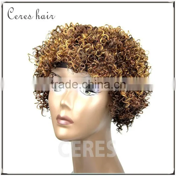 Cheap Wholesale Price High Temperature Fiber Synthetic Wig Futra Fiber Short Kinky Curl Afro Curl Wig photo-3