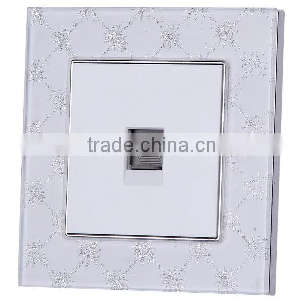 New Crystal and PC Material 1 Gang TEL Wall Socket photo-2