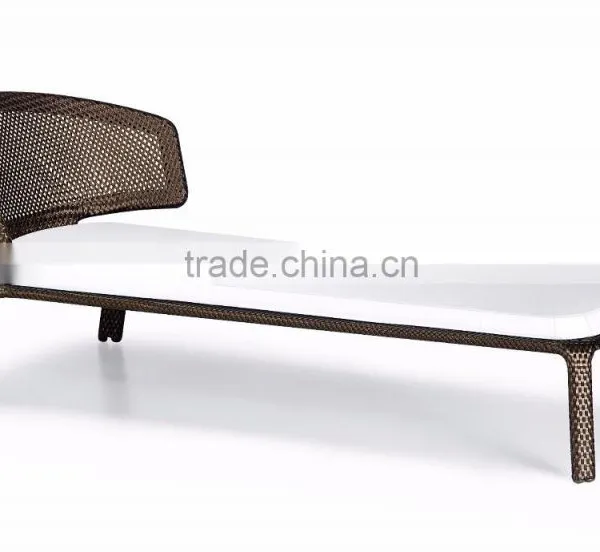 2015 New Design Wicker Rattan Sunbed Furniture - Patio Outdoor Rattan Sun Lounger Alu Frame With Power Coated