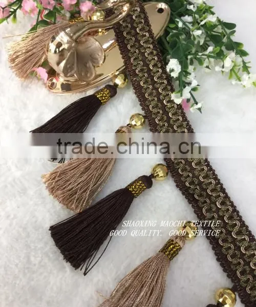 Wholesale Tassel Fringes With Two Different Colors for Home Textile Accessory photo-6