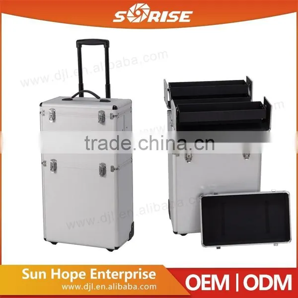 Fashion Style 2 In 1 Pull Out Trays Best Selling Trolley Makeup Case photo-3