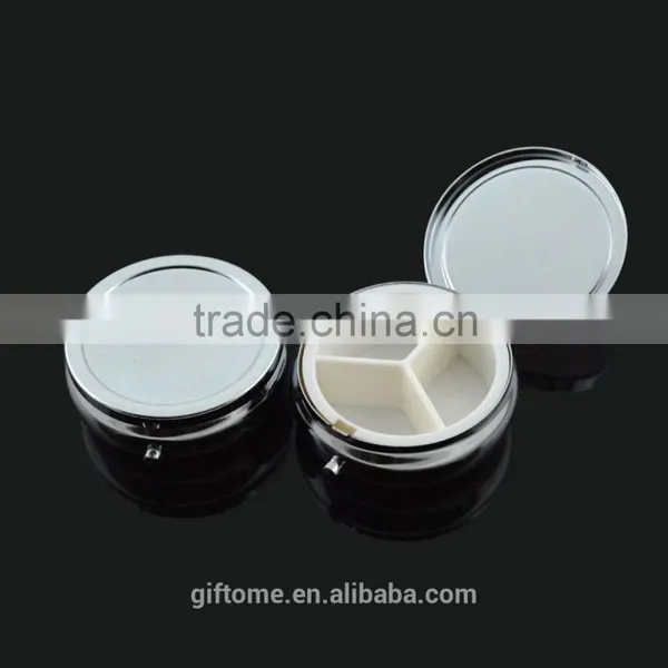 Dia. 52mm Blank Round Metal Pill Box/ Pill Case With Cutter in Stock