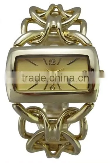Chain Strap Gold Plated Wrist Watch For Women photo-3