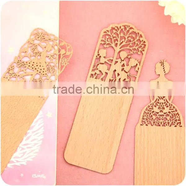 2016 New Promotional Gift Creative Stationery Hollow Out Ultra-thin Wooden Bookmark photo-2